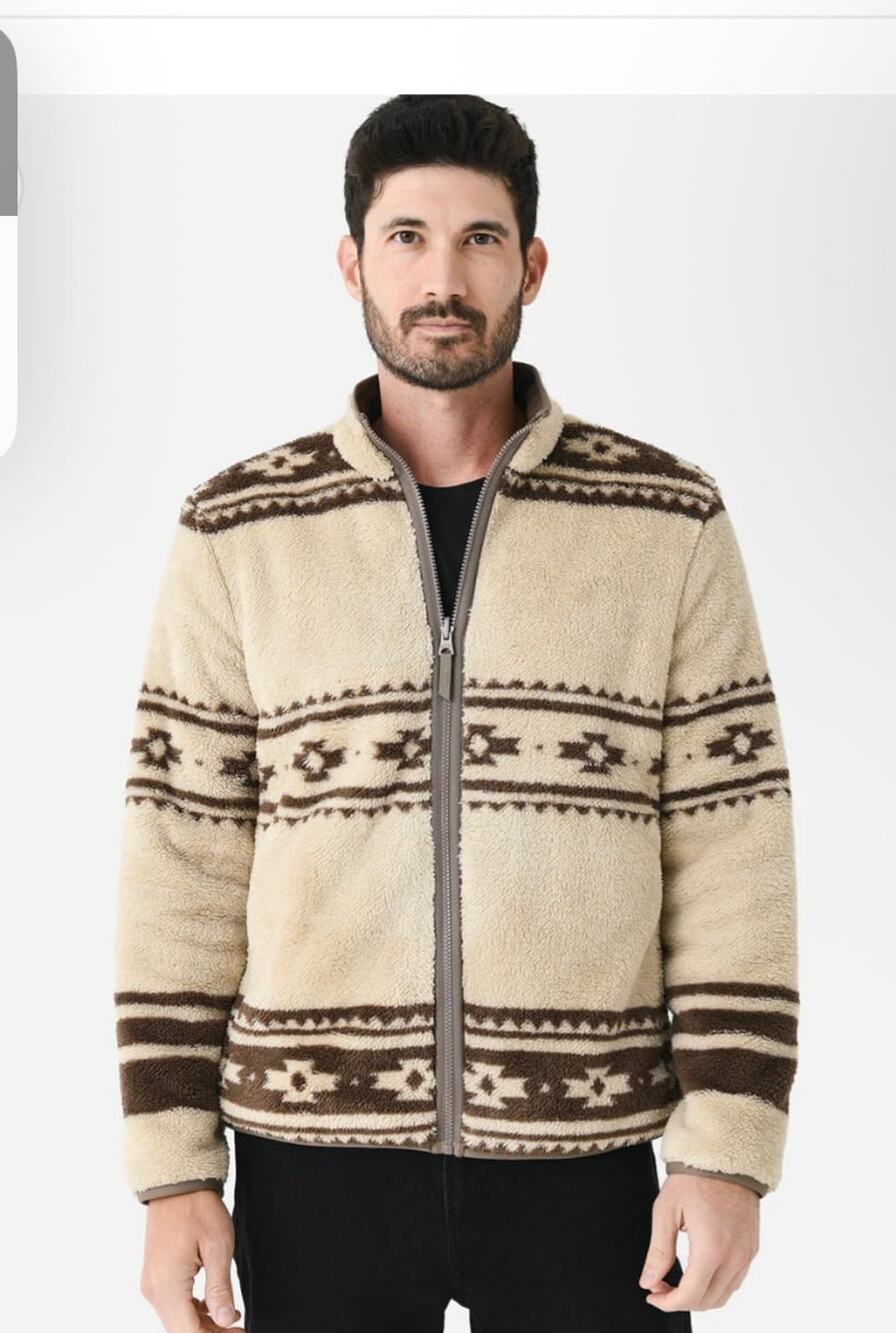 Faherty + Steven Paul Thunderbird Sand Dune Reversible Fleece Jacket